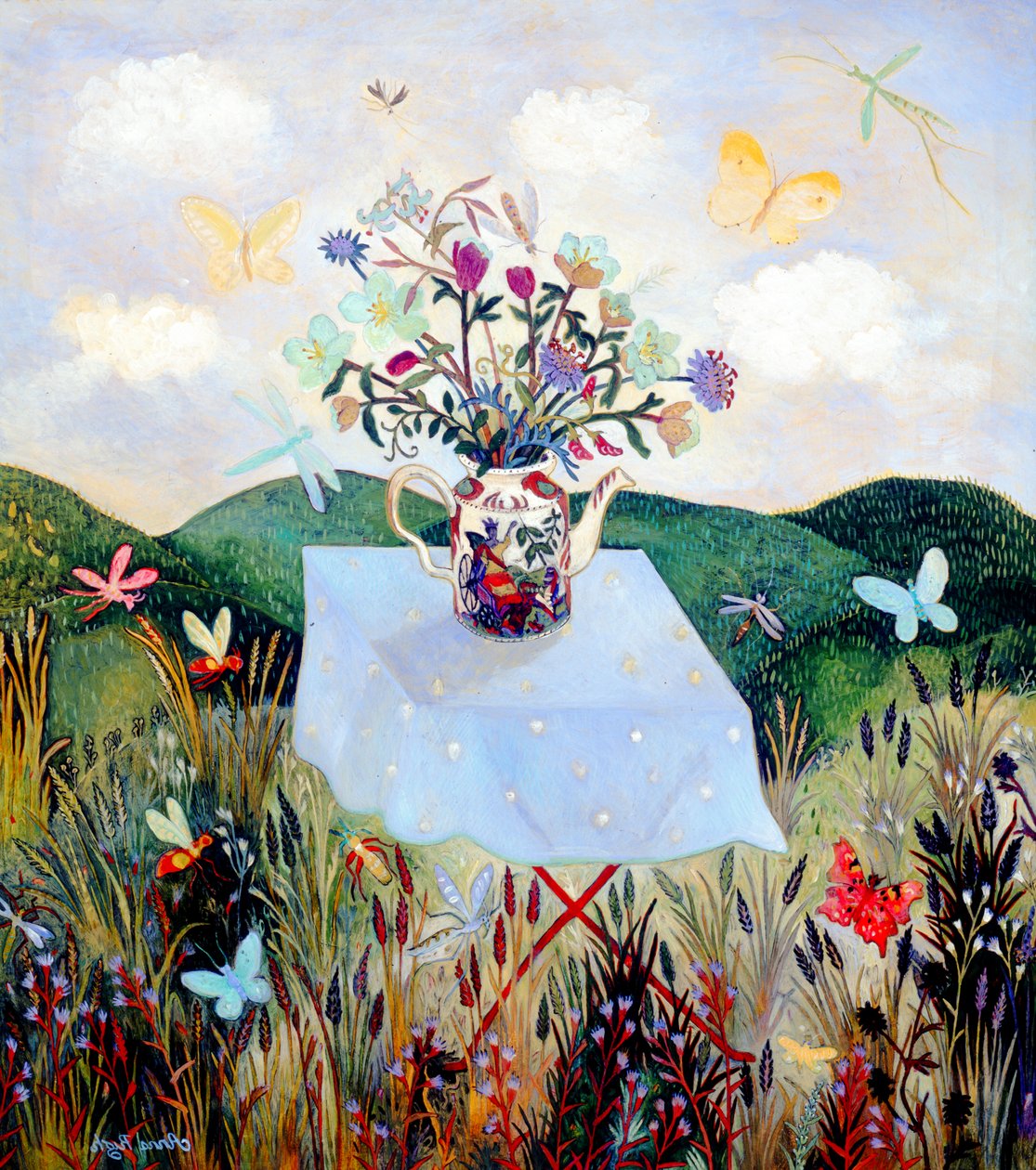 Ötökät ja perhoset, 2003 (akryyli) tekijältä Anna Pugh