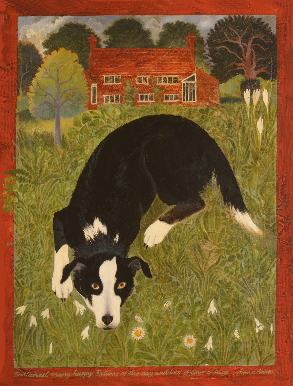 Collie-koira (akryyli) tekijältä Anna Pugh