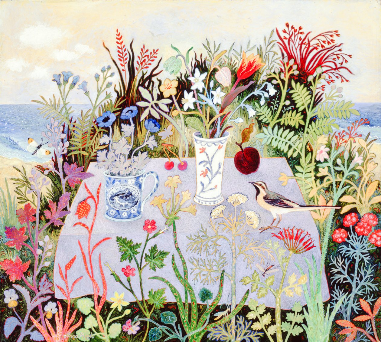 Kukkia pöydällä, 2004 (akryyli) tekijältä Anna Pugh