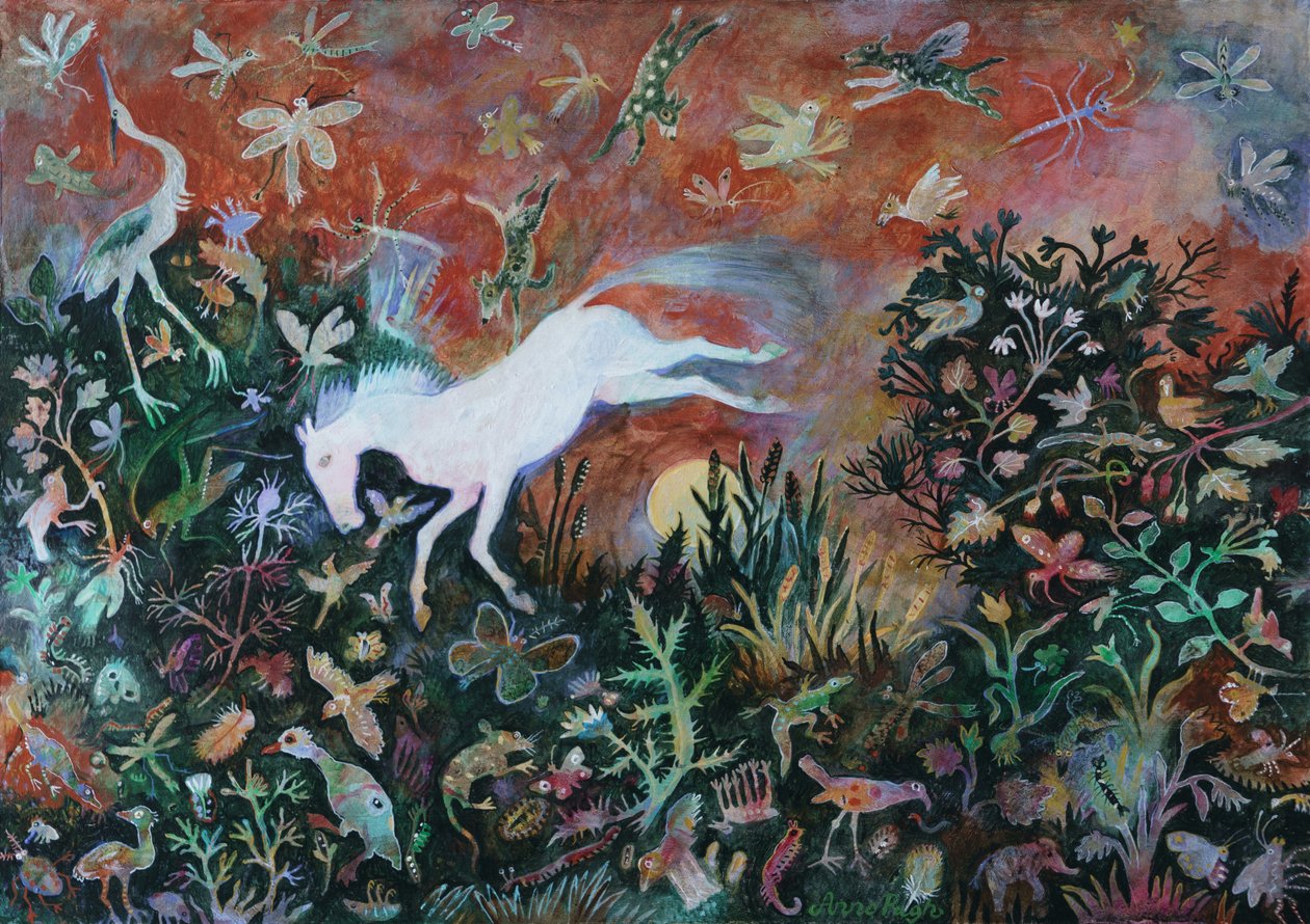 Kuuhyppy, 2018 (akryyli) tekijältä Anna Pugh