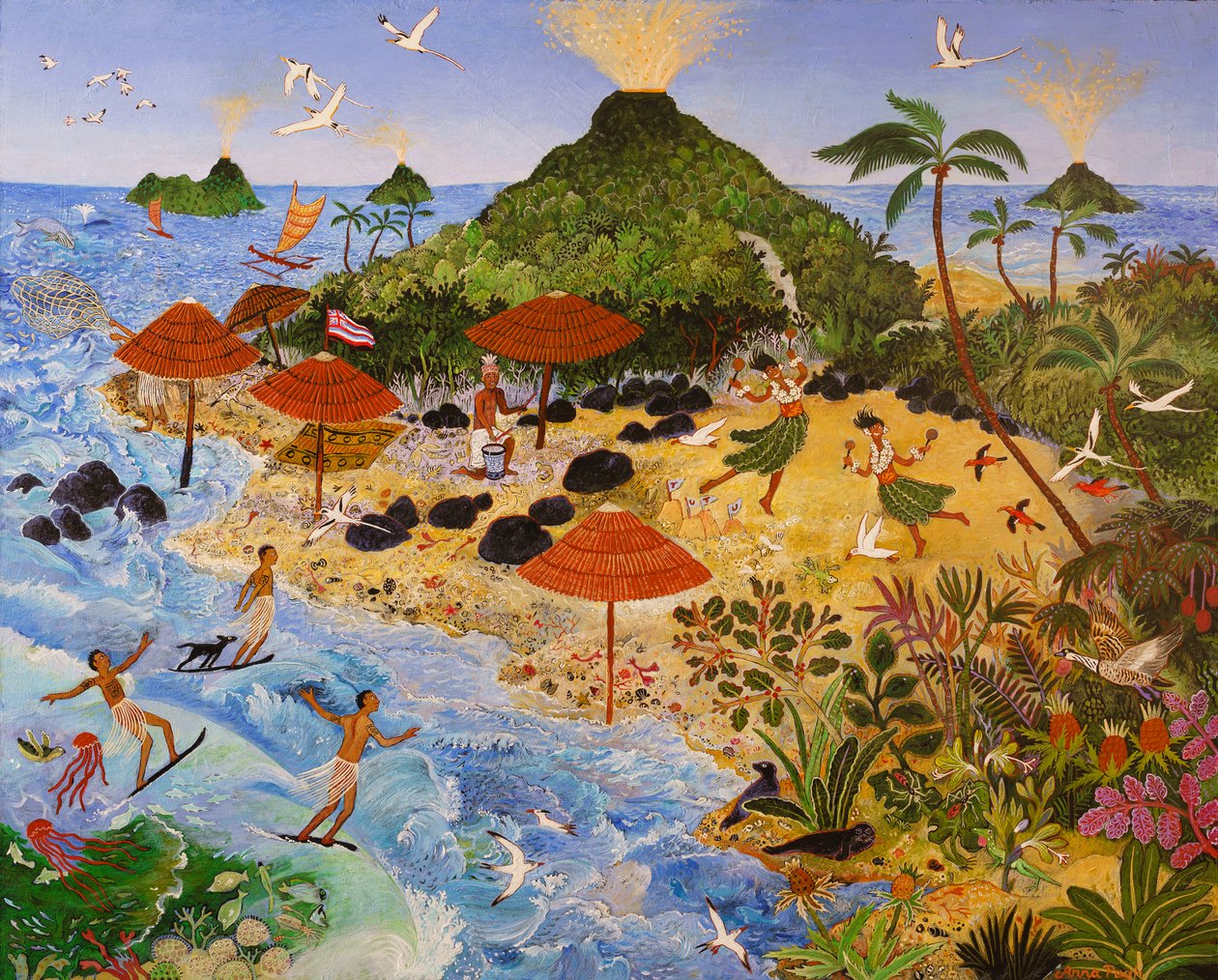 Sleeping Dogs, 2017 (akryyli) tekijältä Anna Pugh