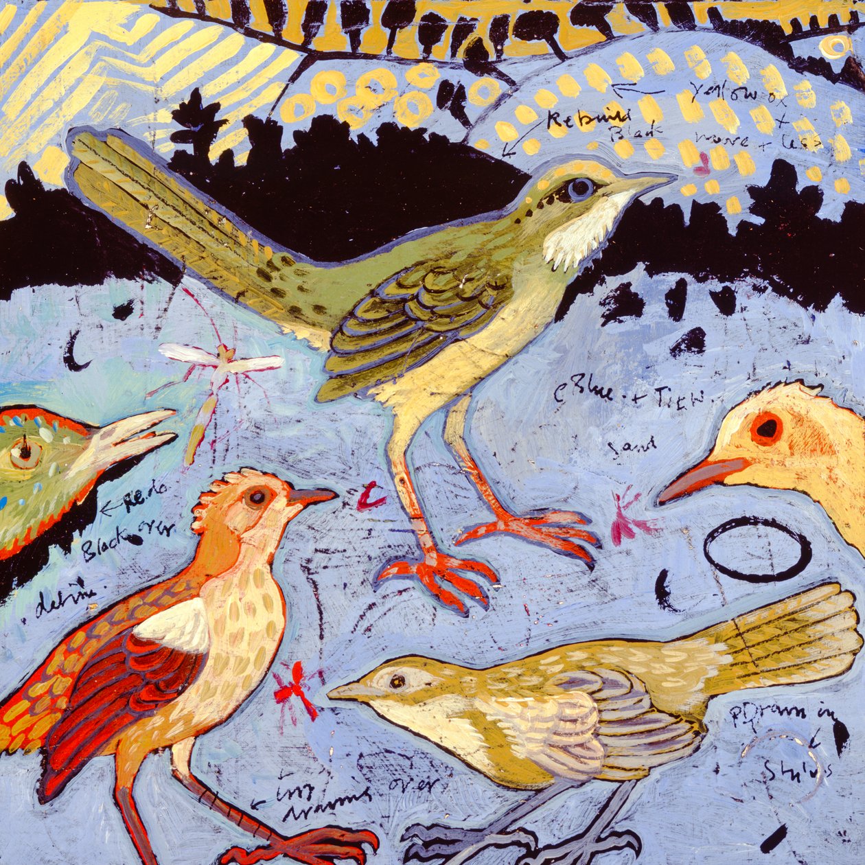 Pieniä lintuja, 2006 (akryyli) tekijältä Anna Pugh