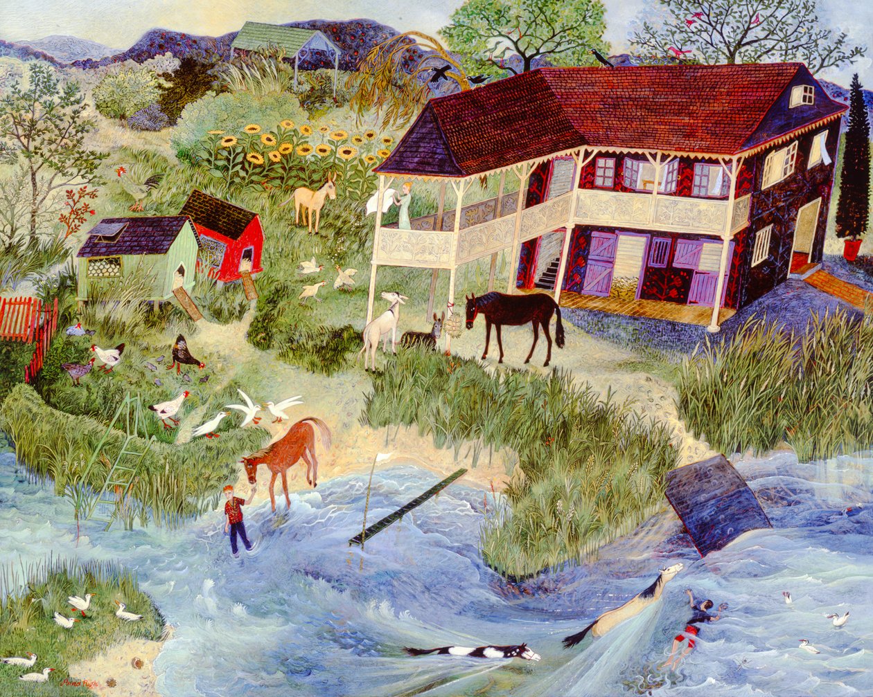Sukellus, 2005 (akryyli) tekijältä Anna Pugh
