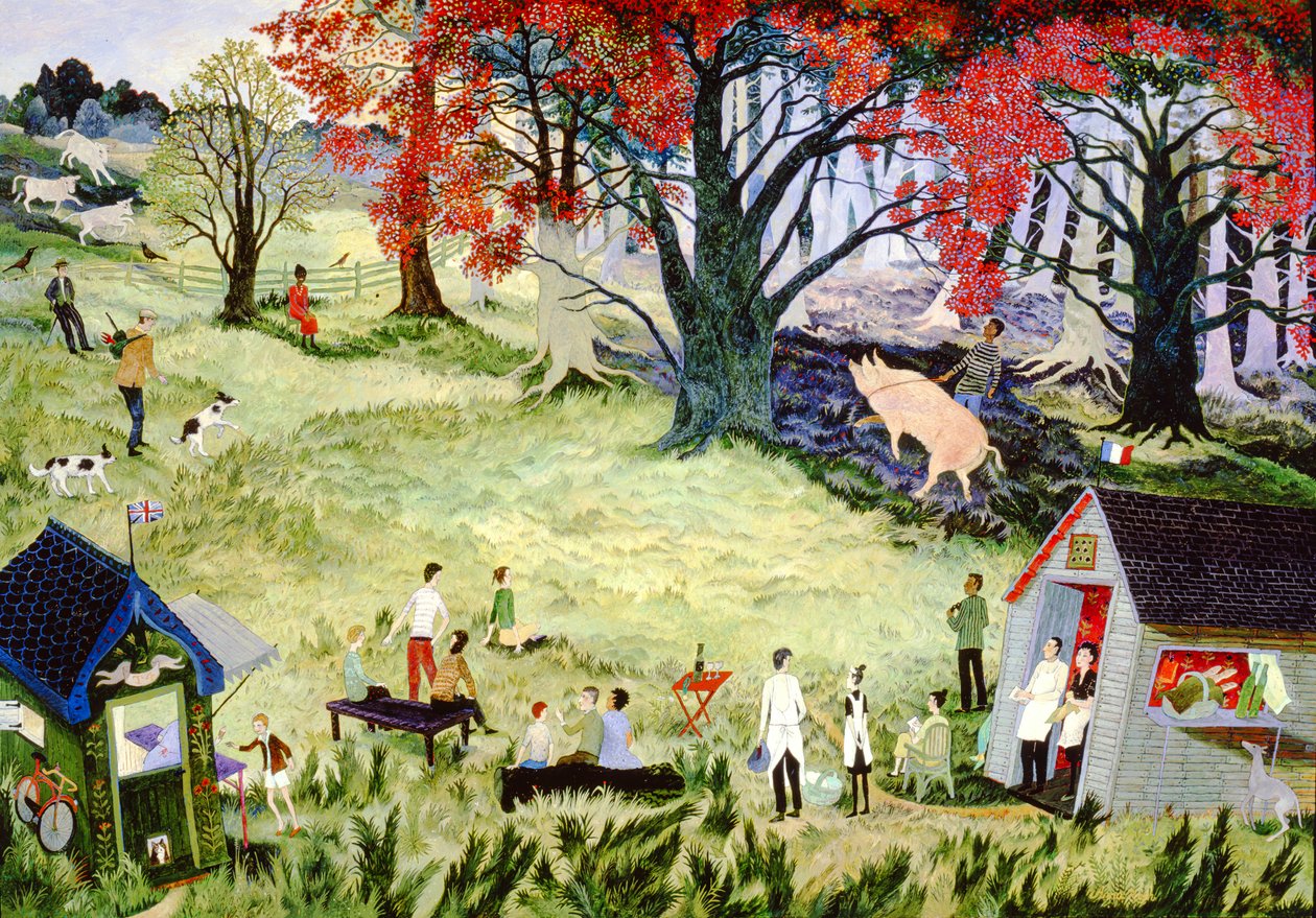 Tryffelinmetsästyskilpailu, 2001 (akryyli) tekijältä Anna Pugh