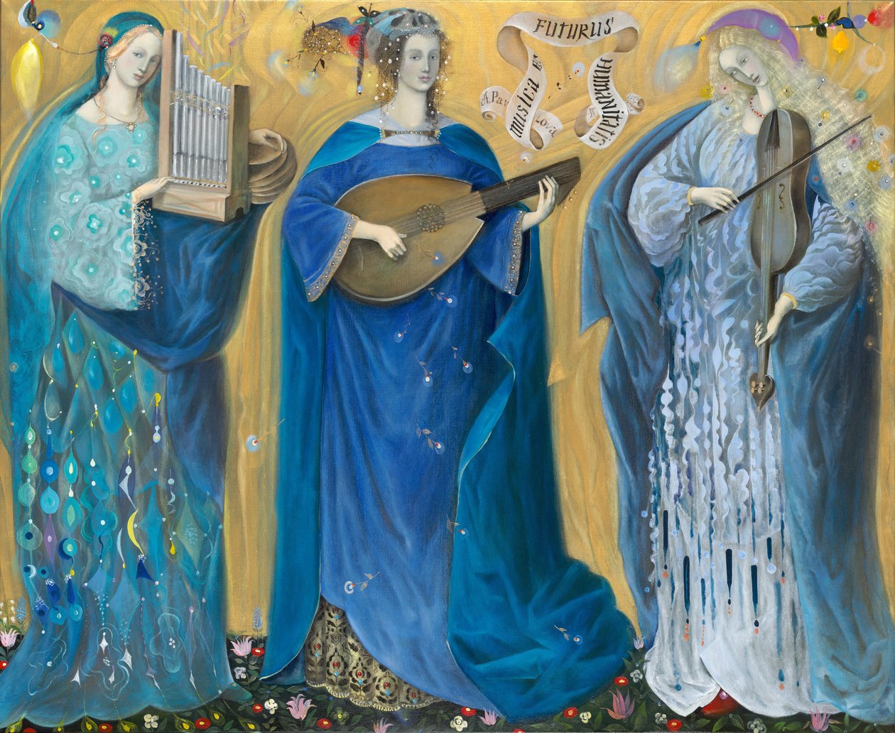 Meditaatioita Pyhästä Kolminaisuudesta - Olivier Messiaenin musiikin mukaan, 2007 (öljy belgialaiselle pellavalle). tekijältä Annael Anelia Pavlova