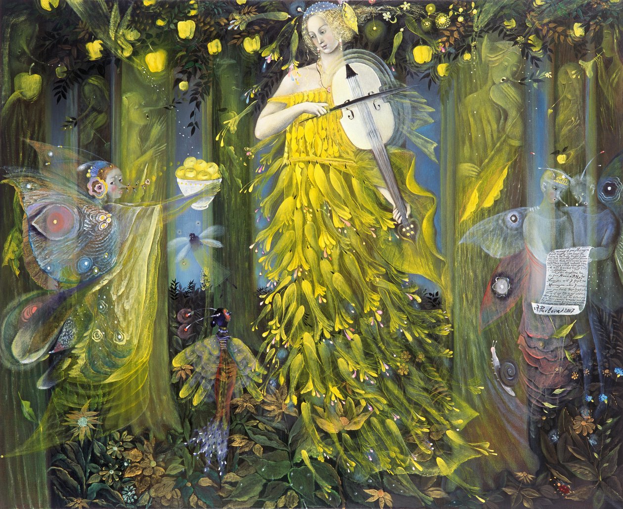 Queen of Quinces - Max Regerin musiikin mukaan, 2007 (öljy belgialaiselle pellavalle) tekijältä Annael Anelia Pavlova