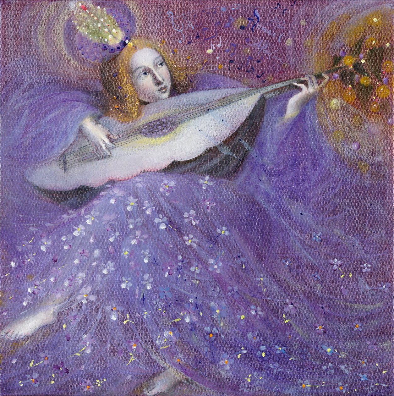 Sielun hedelmät II - S.L. Weissin musiikin mukaan, 2012 (öljy belgialaiselle pellavalle). tekijältä Annael Anelia Pavlova