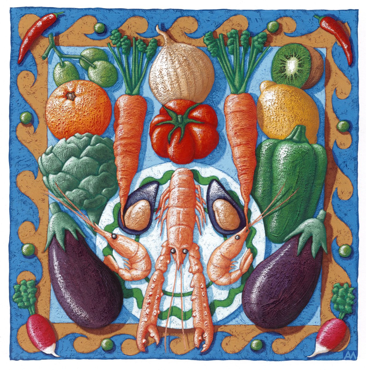 Langoustine, 2000 (guassi) tekijältä Annalisa Morrocco