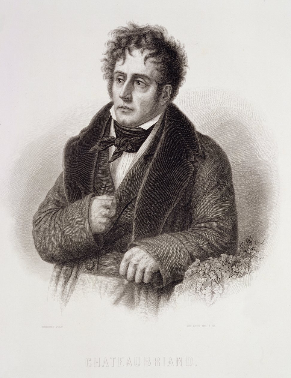 Francois Rene, Vicomte de Chateaubriand (1768-1848), kaiverrus Rene Gaillard (n.1719-90) tekijältä Anne Louis Girodet de Roucy Trioson