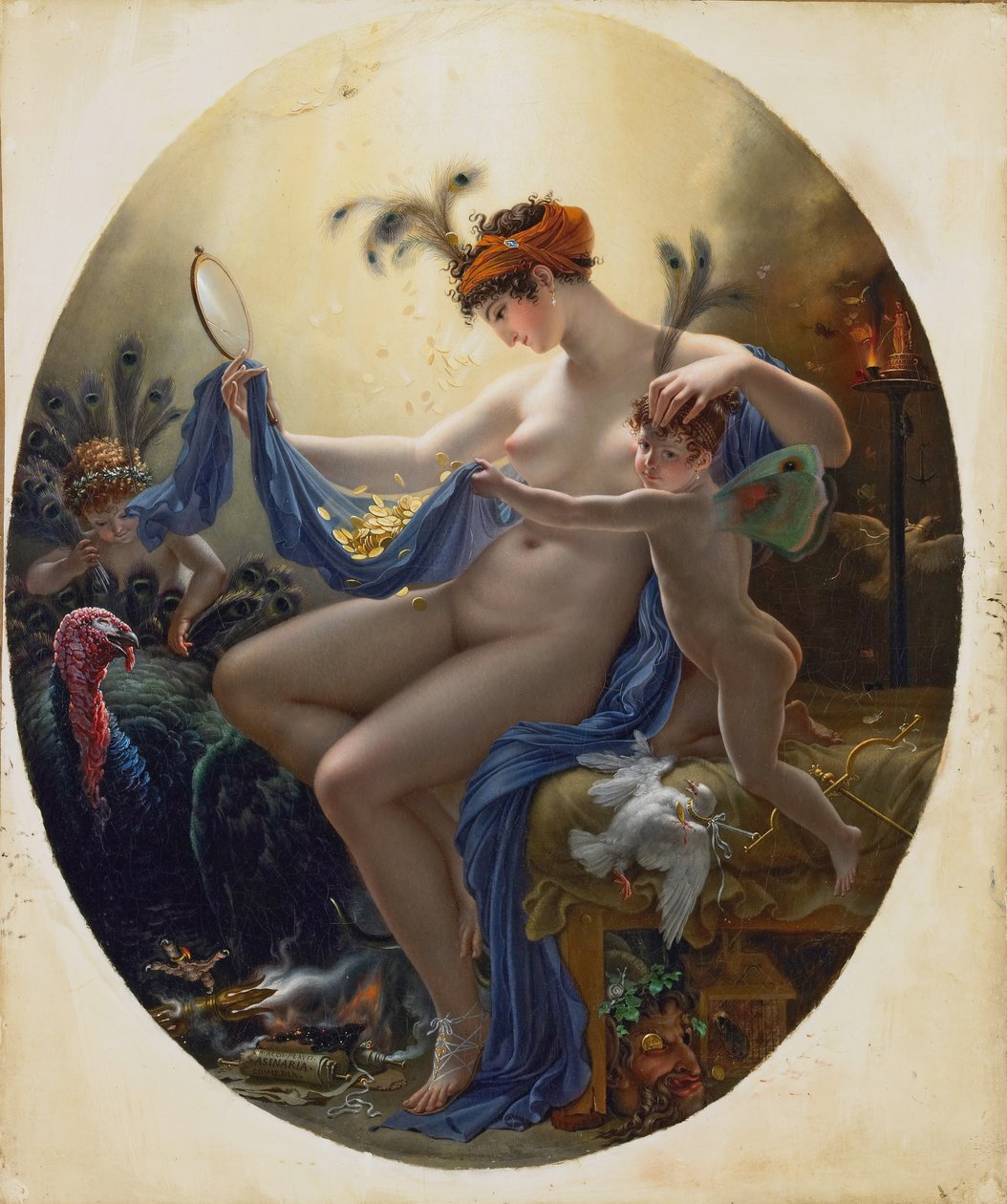 Mlle. Langen muotokuva Danaena, 1799 tekijältä Anne Louis Girodet de Roucy Trioson