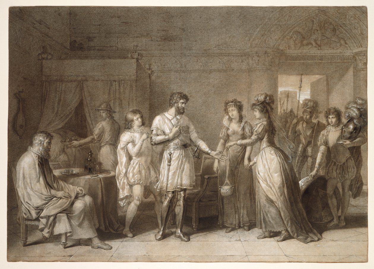 Bayard kieltäytyy emäntänsä lahjoista Bresciassa tekijältä Anne-Louis Girodet de Roucy-Trioson
