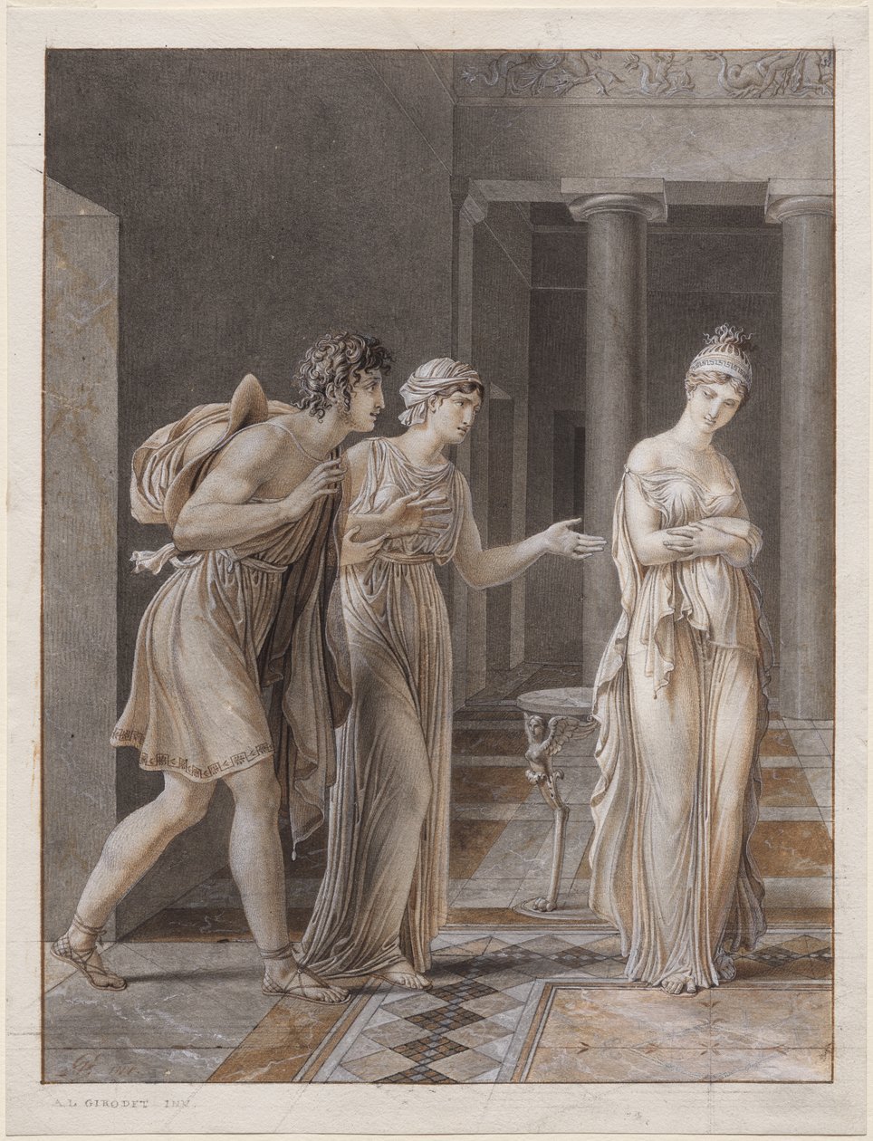 Oresteen ja Hermionen tapaaminen tekijältä Anne-Louis Girodet de Roucy-Trioson