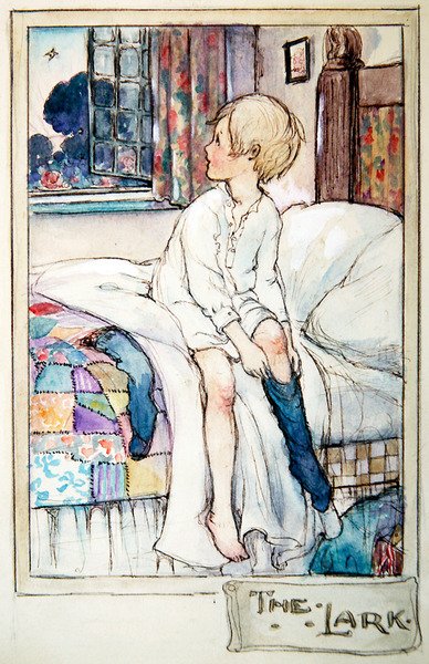 The Lark, n. 1916 (kynä ja muste vesivärillä ja kynällä paperilla) tekijältä Anne Anderson
