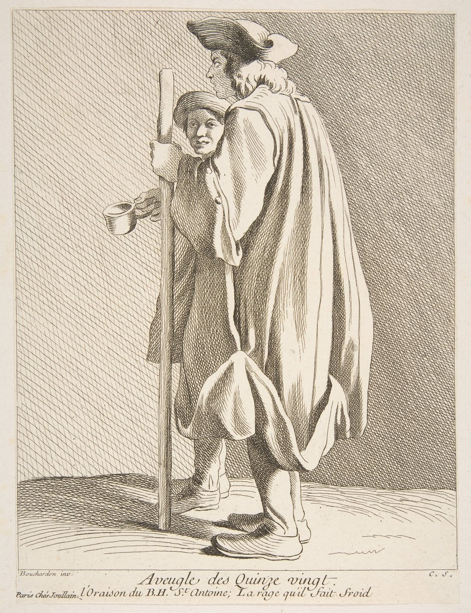 Sokea mies Quinze-Vingtsin sairaalasta, 1738. tekijältä Anne Claude Philippe de Caylus