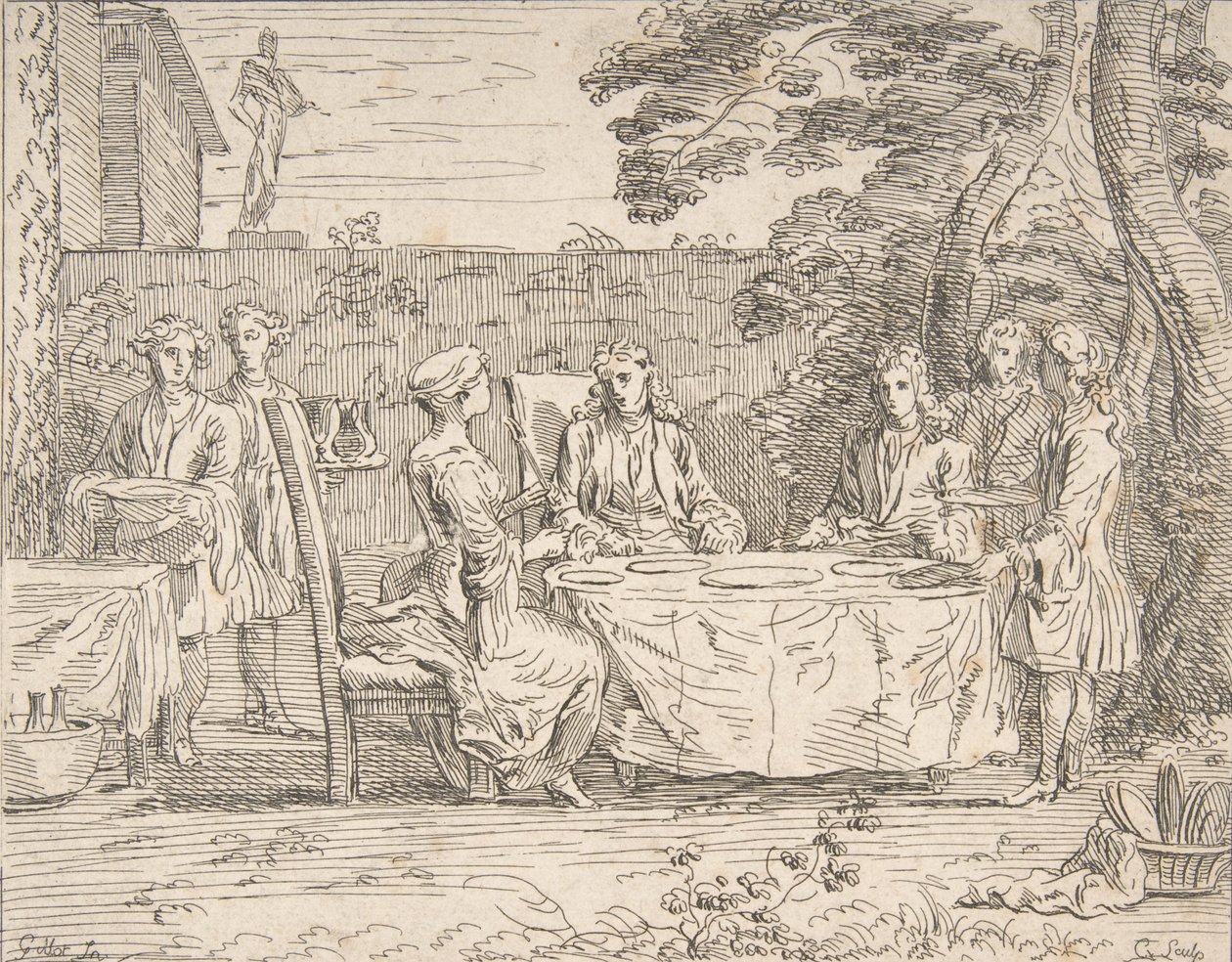 Distinguished Meal, noin 1725-1765. tekijältä Anne Claude Philippe de Caylus