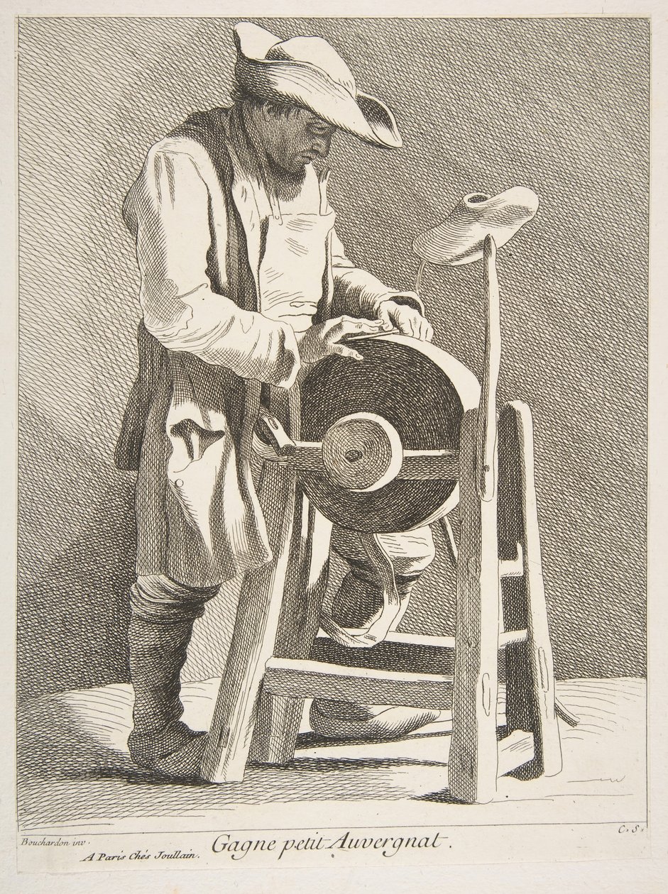Veitsen teroitin, 1742. tekijältä Anne Claude Philippe de Caylus