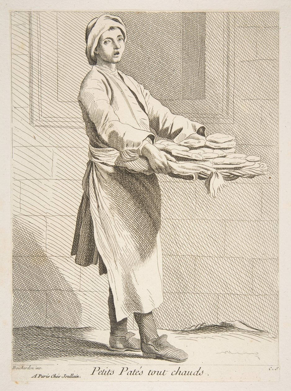 Leivonnaisten myyjä, 1738. tekijältä Anne Claude Philippe de Caylus