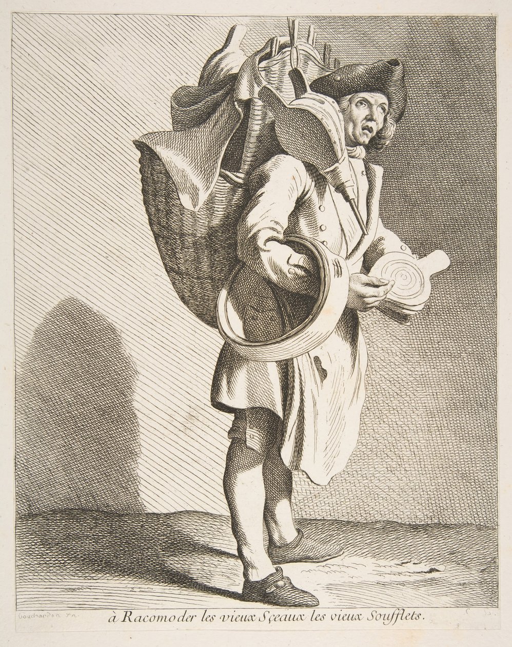 Tiivisteiden ja palkeiden korjaaja, 1738. tekijältä Anne Claude Philippe de Caylus
