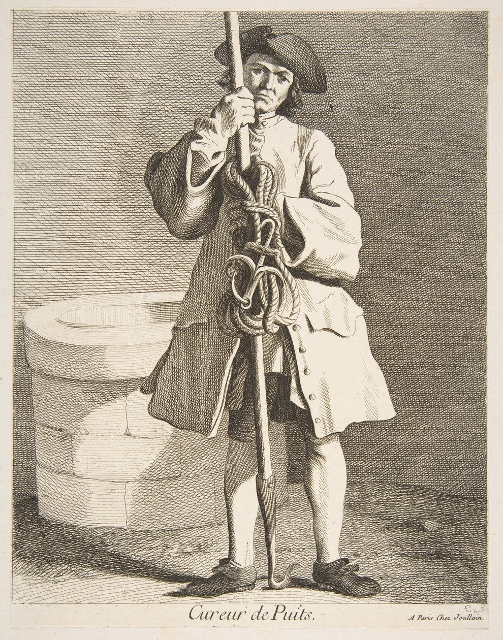 Kaivonpuhdistaja, 1746. tekijältä Anne Claude Philippe de Caylus
