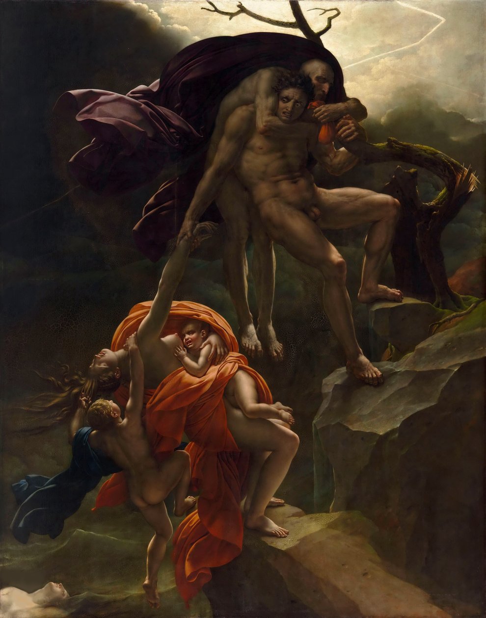 Vedenpaisumuskohtaus Vedenpaisumuskohtaus, noin 1806. tekijältä Anne Louis Girodet de Roucy Trioson