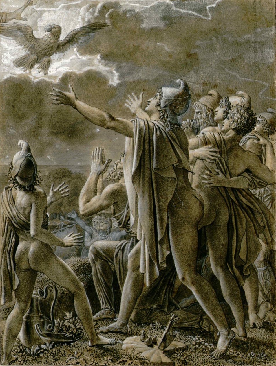 Aeneas ja hänen seuraajansa Latiumissa, 1791-1793. tekijältä Anne Louis Girodet de Roucy Trioson