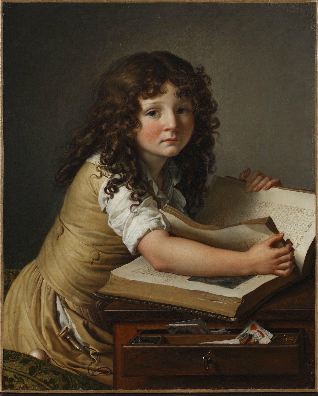 Benoît Agnès Trioson kirjan kanssa. tekijältä Anne Louis Girodet de Roucy Trioson