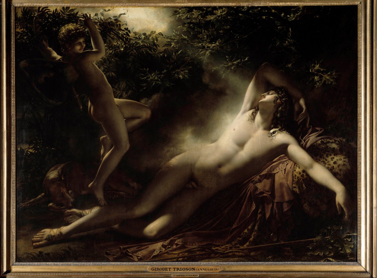 Endymionin uni tai Endymion, Moon vaikutus. Roussy Triosonin Anne Louis Girodetin maalaus (Roucy Trioson tekijältä Anne Louis Girodet de Roucy Trioson