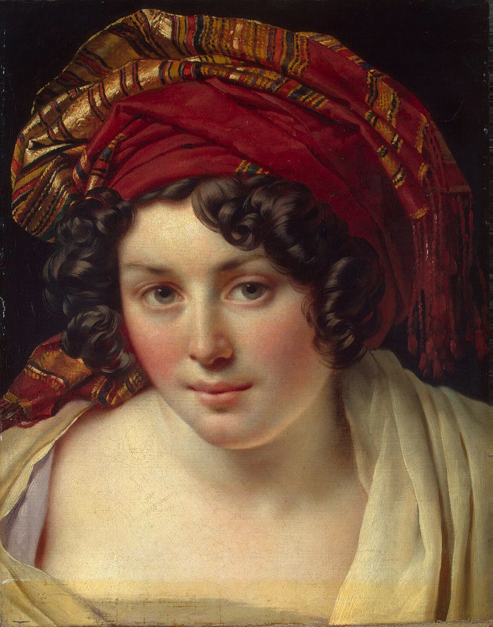 Naisen pää turbaanissa, noin 1820 tekijältä Anne Louis Girodet de Roucy Trioson