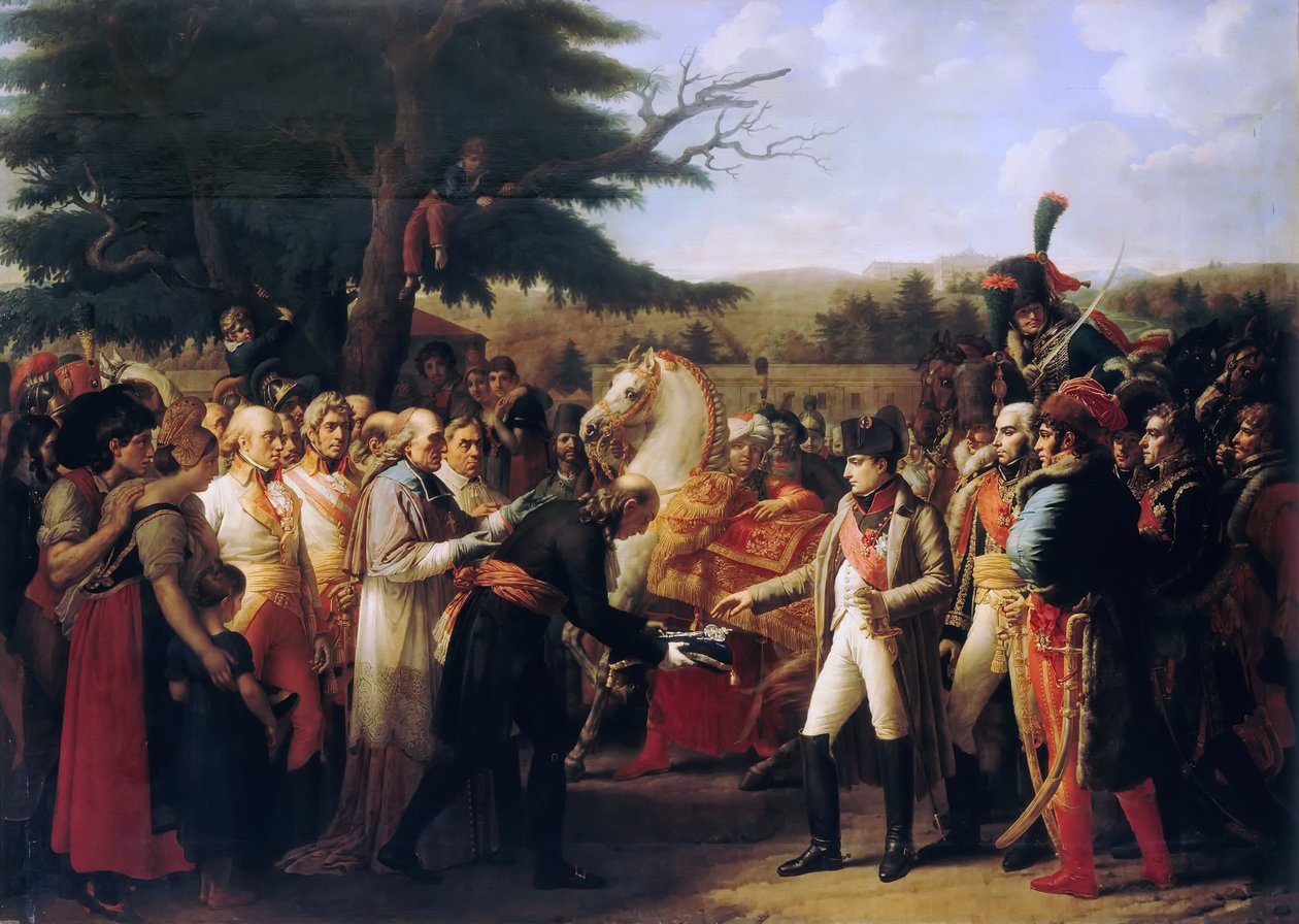 Napoleon Bonaparte vastaanottamassa Wienin avaimet Schönbrunnin palatsissa 13. marraskuuta 1805 tekijältä Anne Louis Girodet de Roucy Trioson
