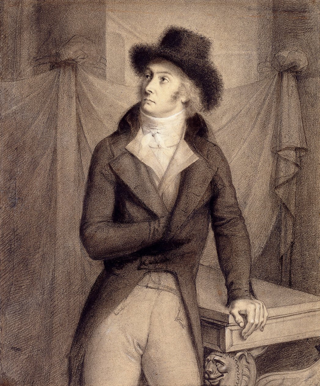 Miehen muotokuva, jonka väitetään olevan Pierre-Paul Roger-Collard tekijältä Anne Louis Girodet de Roucy Trioson