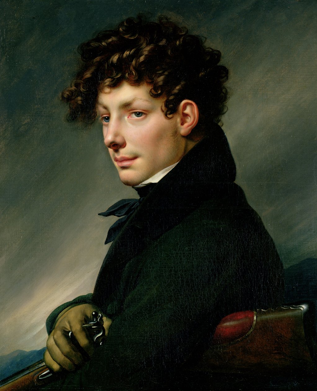 Nuoren miehen muotokuva metsästäjänä, 1811 tekijältä Anne Louis Girodet de Roucy Trioson