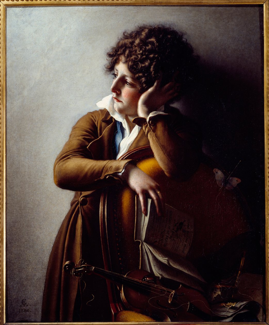 Nuoren Romainville Triosonin, tohtori Benoit Francois Triosonin pojan, muotokuva. Anne Louis Girodet de Roucy-Triosonin maalaus (Anne-Louis Girodet de Roucy Trioson tekijältä Anne Louis Girodet de Roucy Trioson