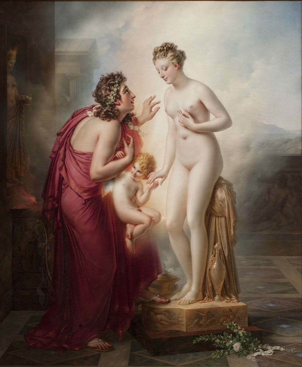 Pygmalion ja Galatea, ennen vuotta 1819. tekijältä Anne Louis Girodet de Roucy Trioson