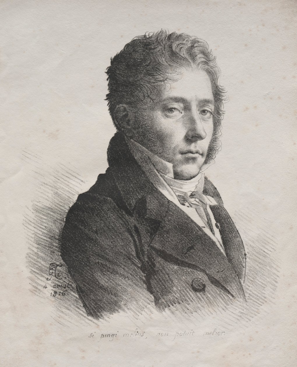 Kokoelma litografisia esseitä: MR:n muotokuva. Coupin de La Couperie, 1816. tekijältä Anne Louis Girodet de Roucy Trioson