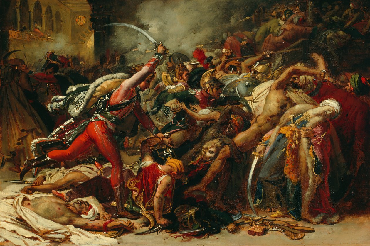 Luonnos Kairon kapinasta, noin 1810. tekijältä Anne Louis Girodet de Roussy Trioson