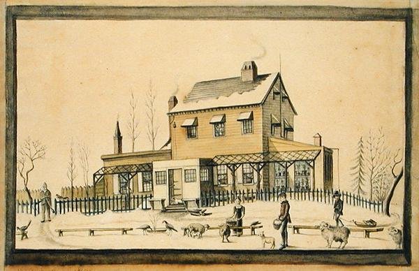 Angelica, Talvi 1814 (akvarelli ja grafiitti paperille) tekijältä Anne Marguerite Hyde de Neuville