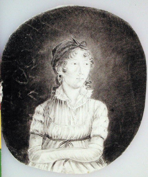 Omakuva, n. 1807 (hiili paperille) tekijältä Anne Marguerite Hyde de Neuville