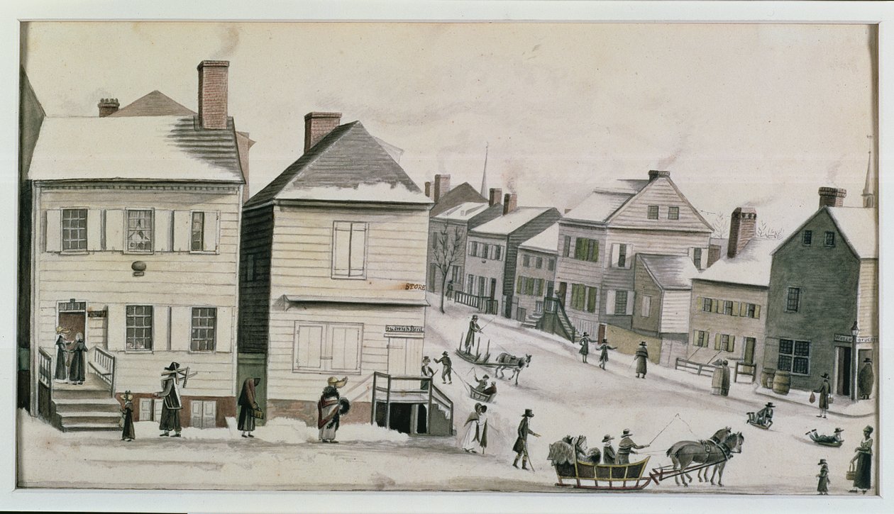 The Corner of Warren ja Greenwich Street, 1809 tekijältä Anne Marguerite Hyde de Neuville