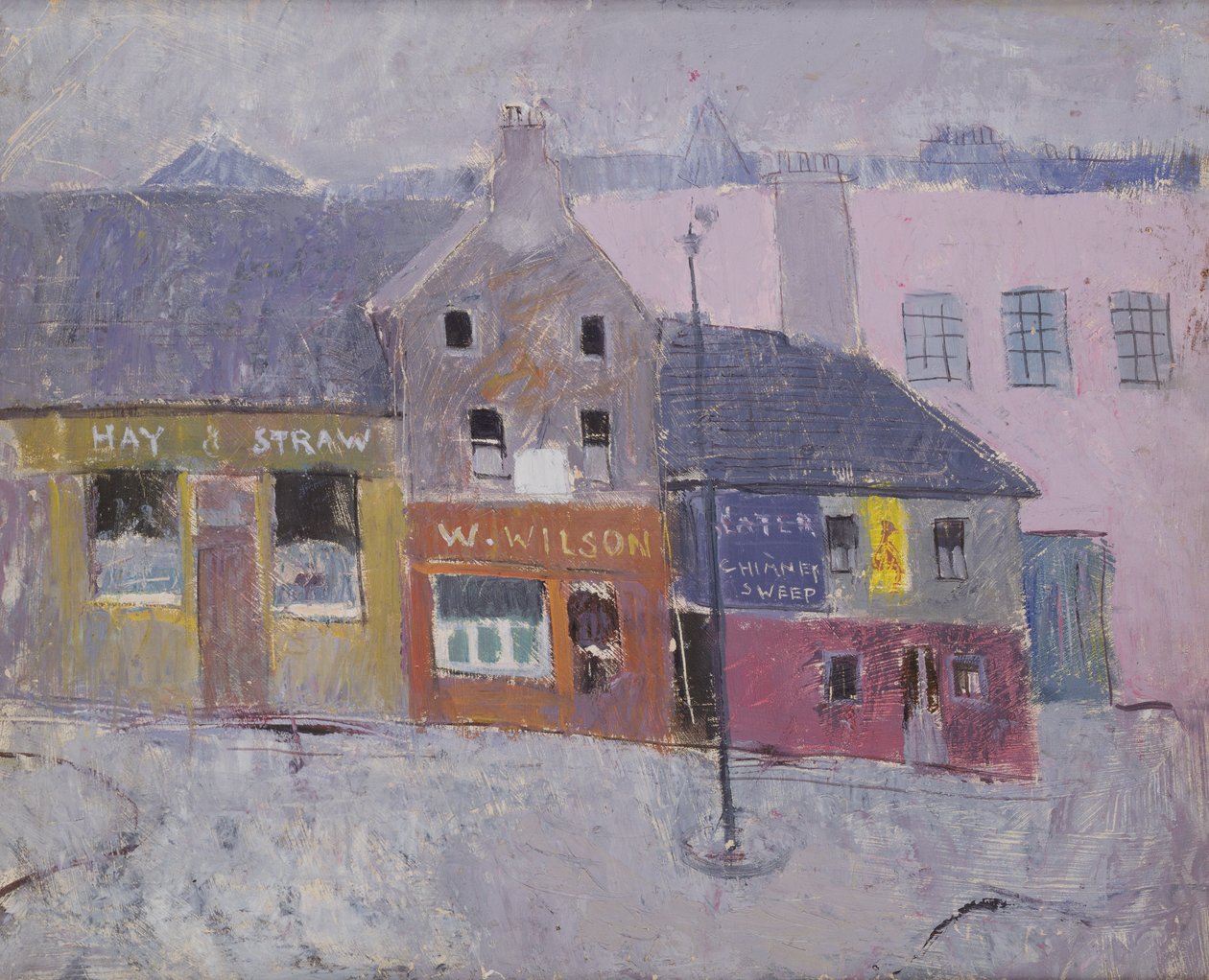 Causewayside, Edinburgh, n. 1950 (öljy kankaalle) tekijältä Anne Redpath