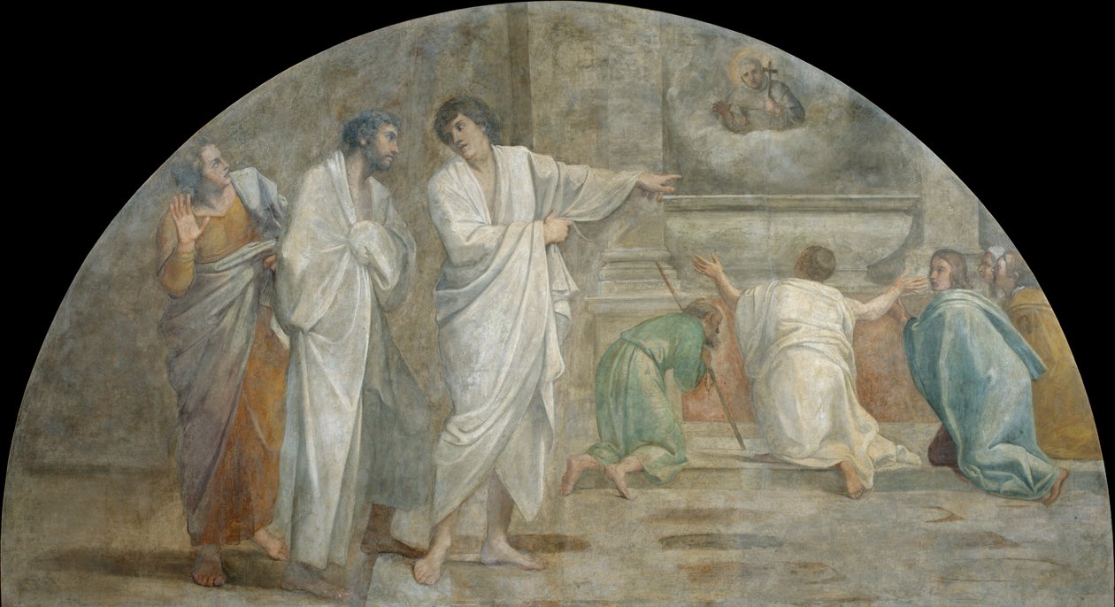 Pyhän Didakuksen ilmestyminen haudansa yläpuolelle tekijältä Annibale Carracci