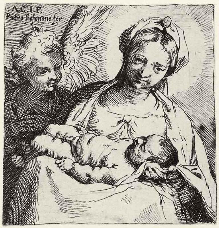 Madonna ja lapsi enkelin kanssa tekijältä Annibale Carracci