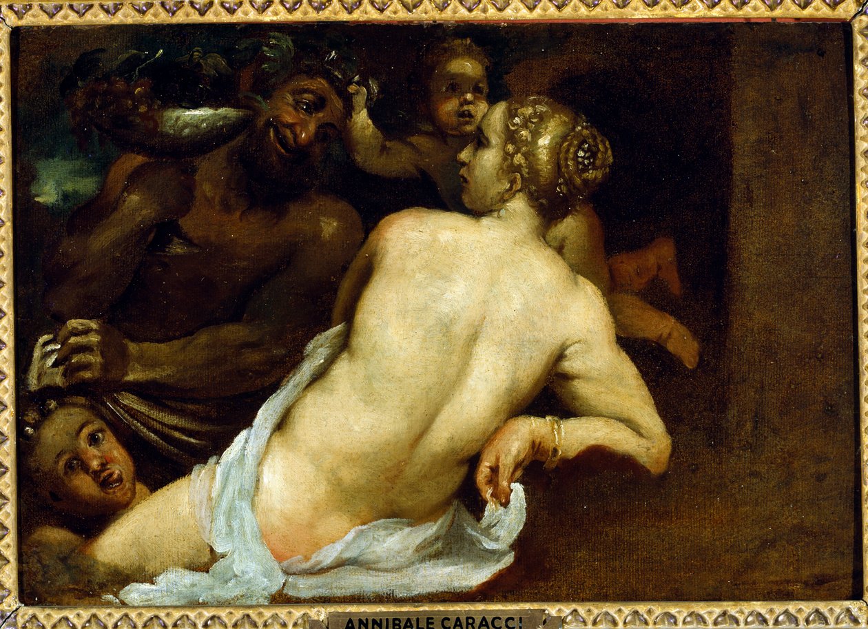 Nymfi ja Satyr tekijältä Annibale Carracci