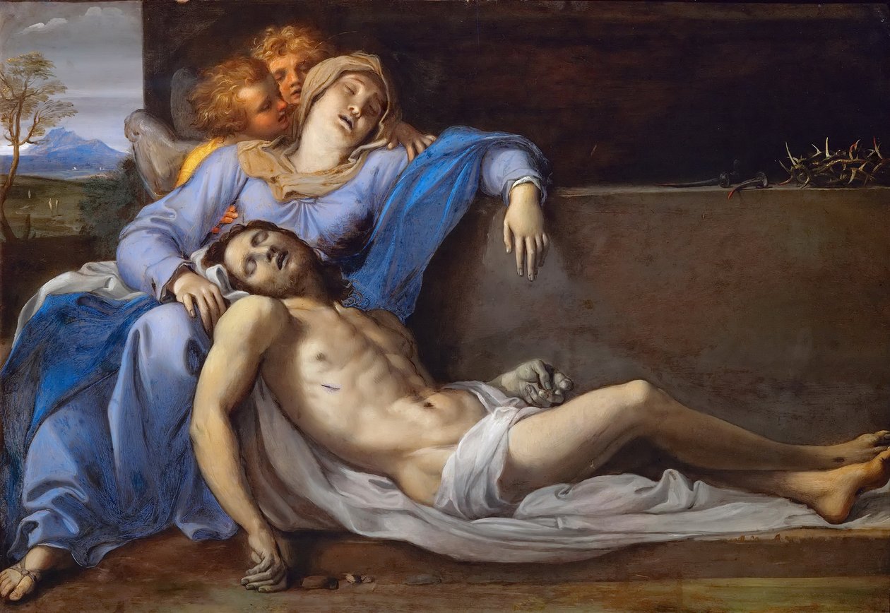 Pietà kahden enkelin kanssa tekijältä Annibale Carracci