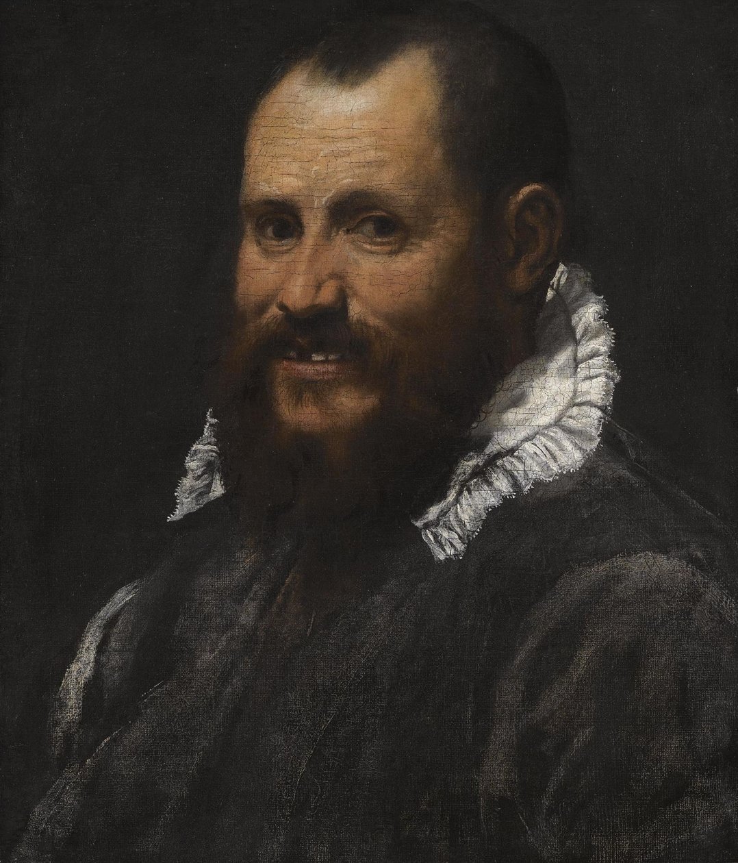 Muotokuva miehestä, rinnan pituus, valkoisessa kauluksessa tekijältä Annibale Carracci