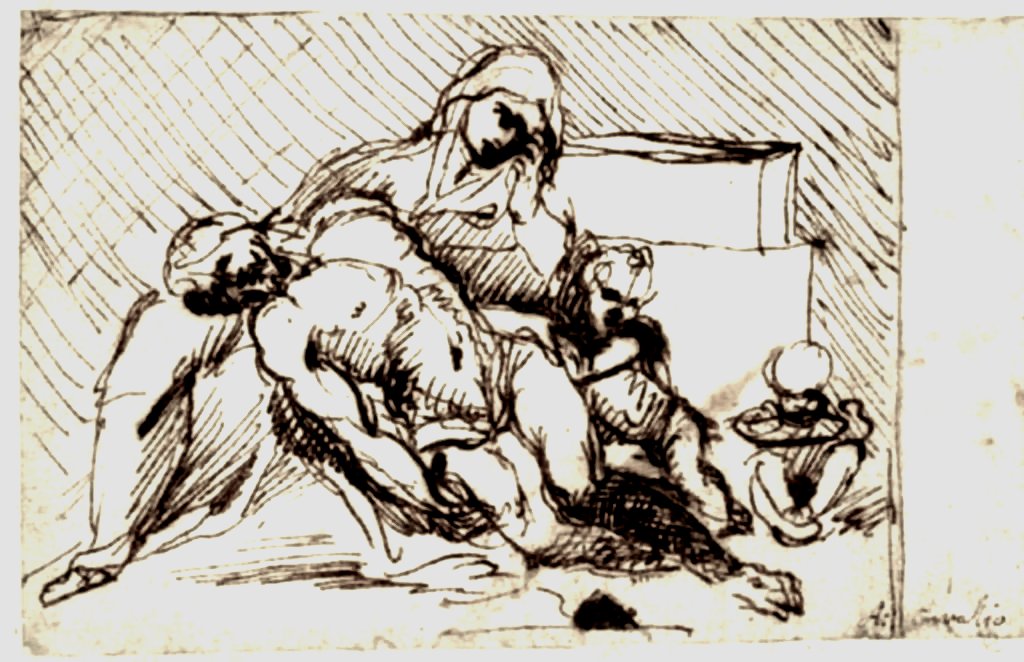 Luonnos Pietalle tekijältä Annibale Carracci