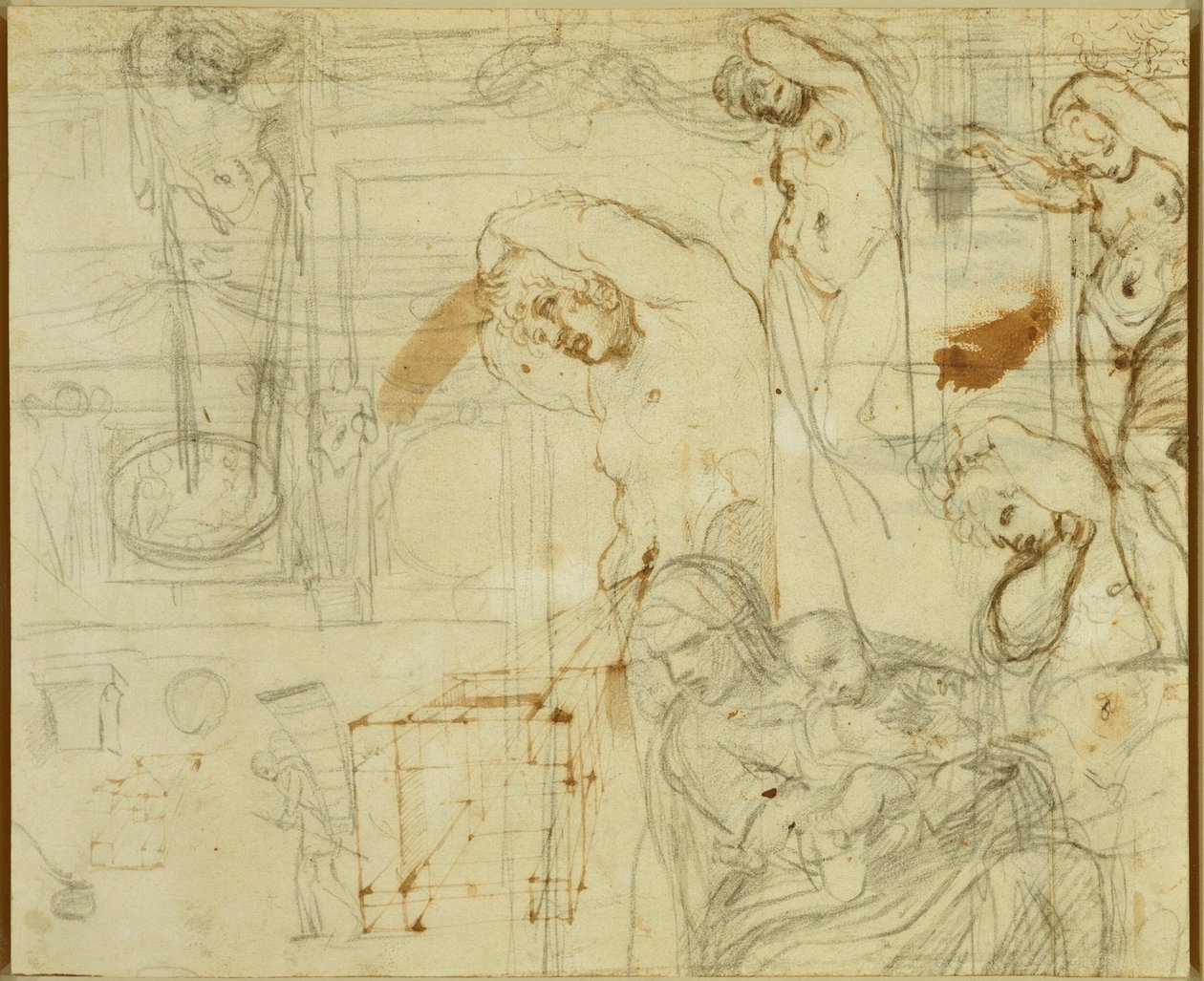 Farnese -gallerian koristustutkimuksia tekijältä Annibale Carracci