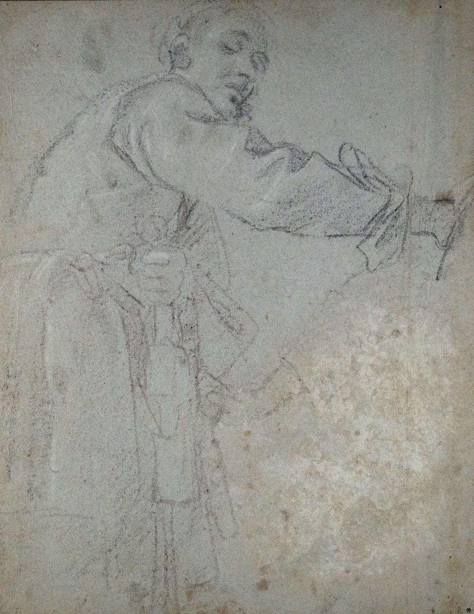 Tutkimus drapedoidusta mieshahmosta (liitu paperille) tekijältä Annibale Carracci