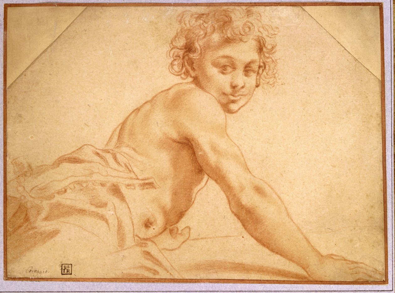 Poika katselee olkapäänsä yli tekijältä Annibale Carracci