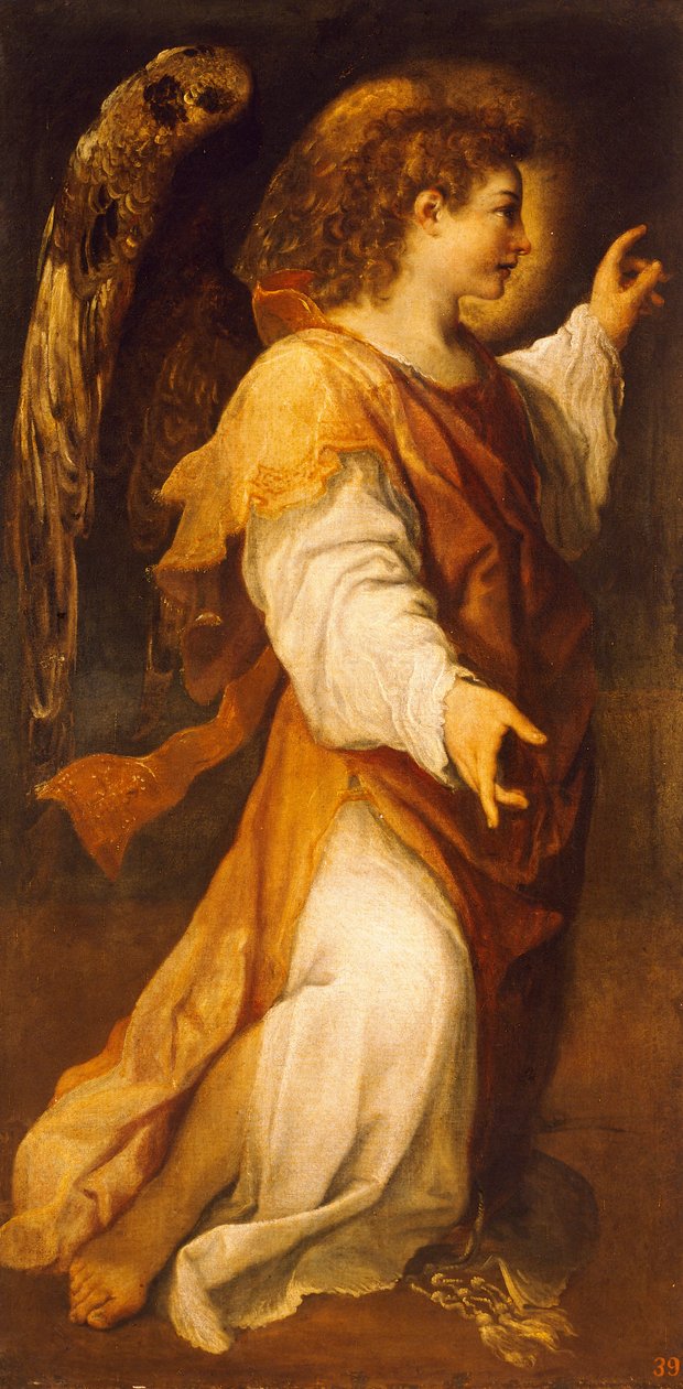 Annibale Carraccin (1560-1609) ilmoittava enkeli, öljy kankaalle tekijältä Annibale Carracci