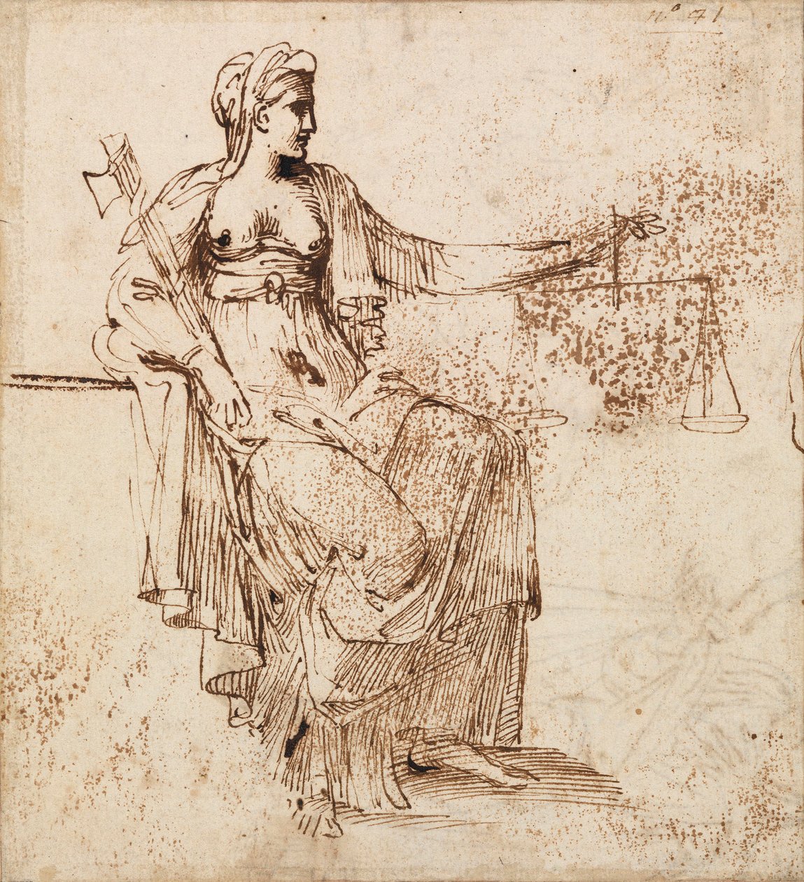 Carracci - Oikeus, RCIN 902146 tekijältä Annibale Carracci